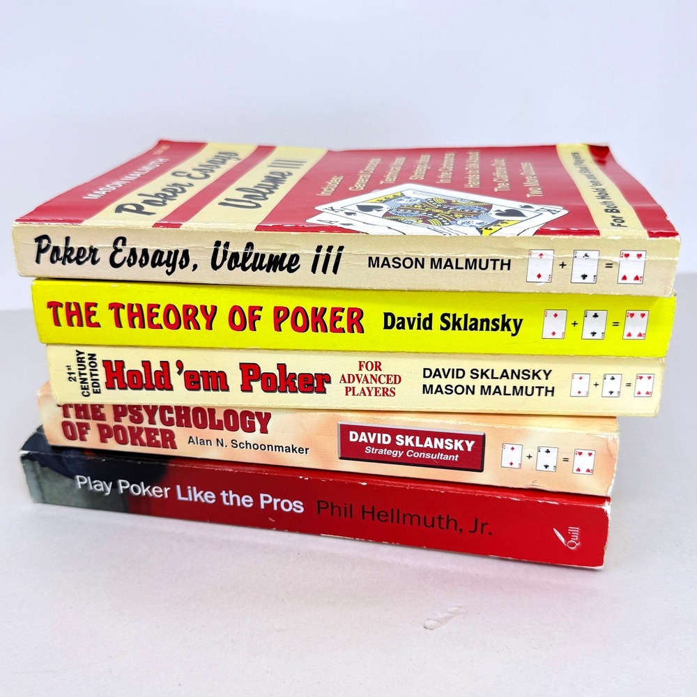 Poker Strategy Book Lot of 5 David Sklansky Mason Malmuth Phil Hellmuth